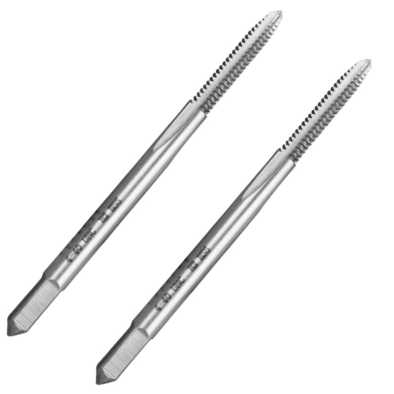 2pcs No 4-40 UNC Thread Tap Right Hand, HSS 4 x 40 UNC Straight Fluted Machine Tap 4-40 UNC,2pcs