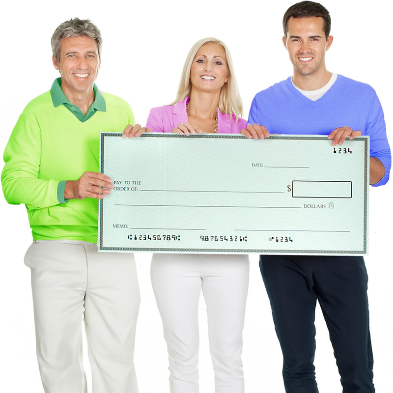 Giant Check (32 x 13.5 inches) - Large Fake Check Award - Big Checks for Presentations - Oversized Checks for Presentation Large (32 x 13.5 in)