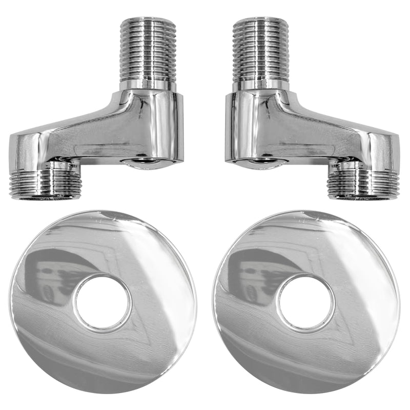 1 Pair of Faucet Adjustable Swing Arms Solid Brass Wall Mount Claw Foot Bathtub Shower 3-3/8 Inch Adapter with Hardware