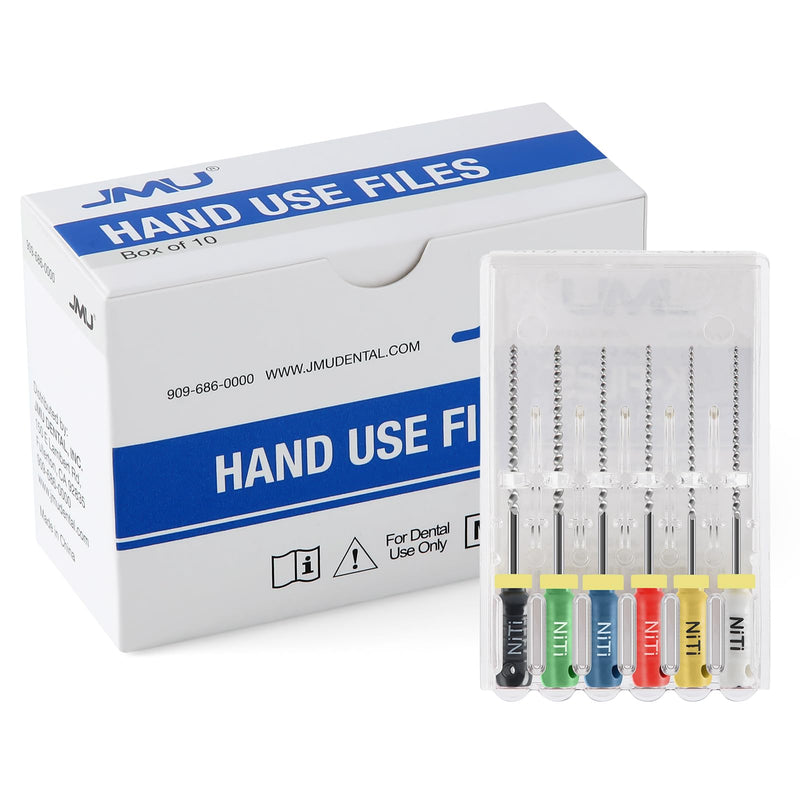 JMU Dental K Files #45-80/25 mm for Endodontic Root Canal, NITI Hand Use K-Files, 6 Pcs/Pack, 10 Packs Total #45-80(25mm)