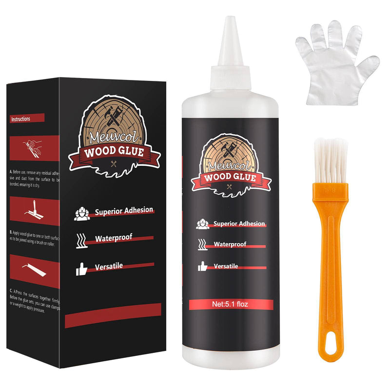 Wood Glue, Strongest Glue for Woodworking, Waterproof Clear Wood Glue for Furniture Heavy Duty, Interior & Exterior Furniture Glue for Crafts, Furniture, Baseboard, cabinets, Door (150g) 150g
