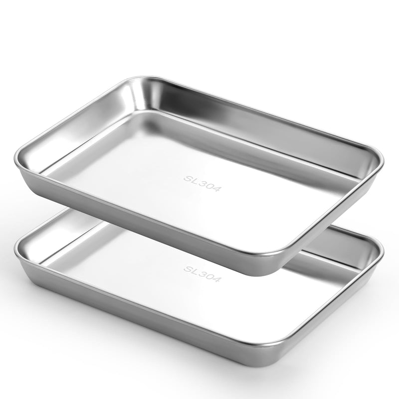 JMU 2 Pack 304 Stainless Steel Medical Tray, 10.2"x7.9"x1.2" Thickening Dental Tray, Professional Medical Procedure Tray 1 10.24" x 7.87" x 1.18"