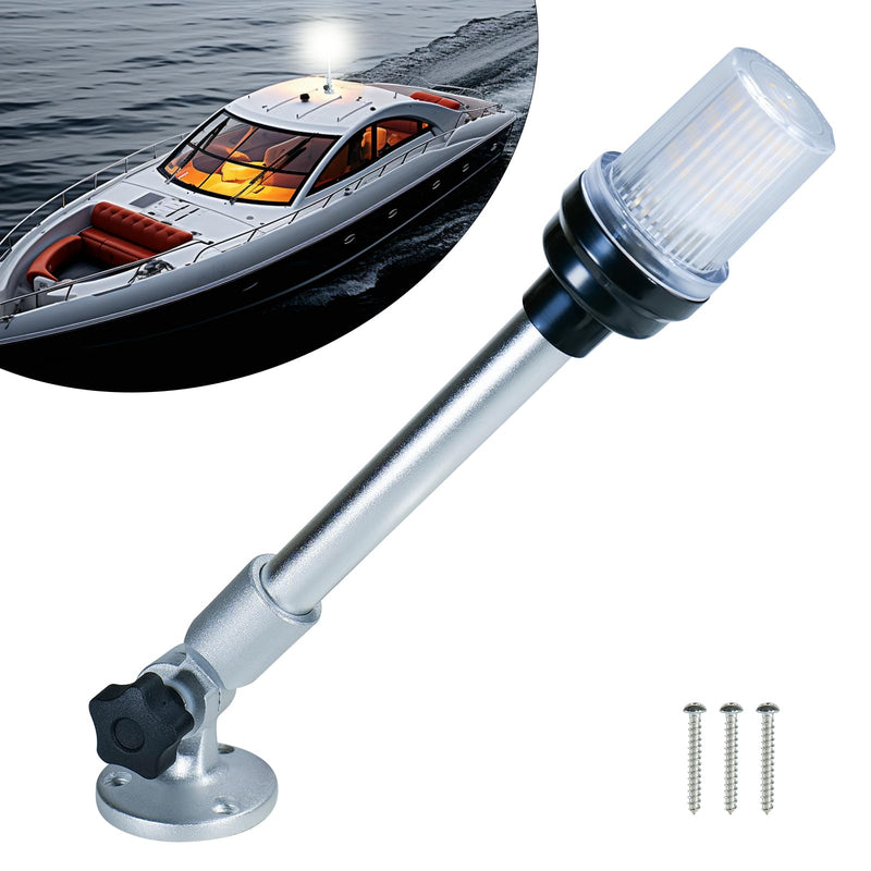 DC12-24V 12 Inch LED Fold Down Boat Anchor Light Stern Light Navigation Lamp Waterproof for Pontoon and Fishing Boat