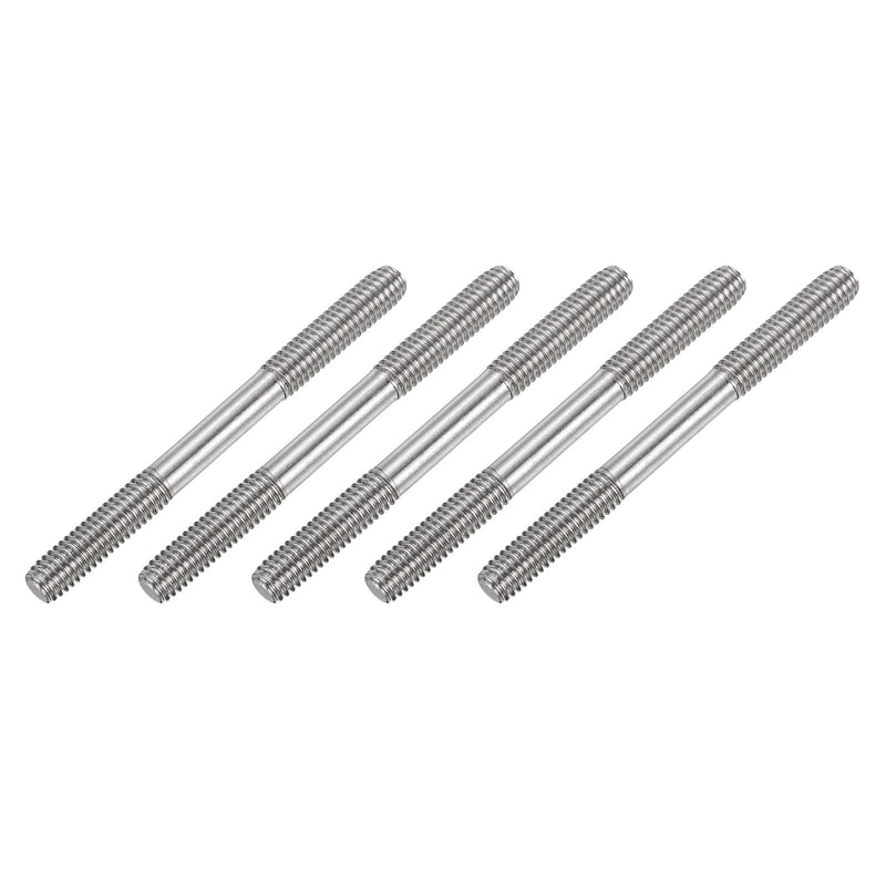 uxcell 5Pcs M6x60mm 304 Stainless Steel Double End Threaded Stud Screw Bolt for House Maintenance 5