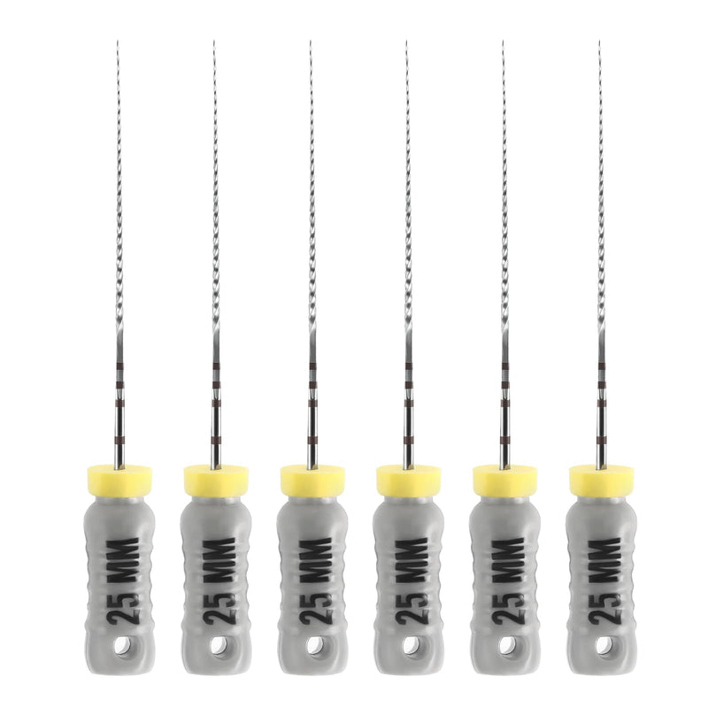 JMU Endodontic Root Canal C+ Files #08, Stainless Steel Hand Use Files, 25mm, 6pcs/Pack #08 (25mm) 1