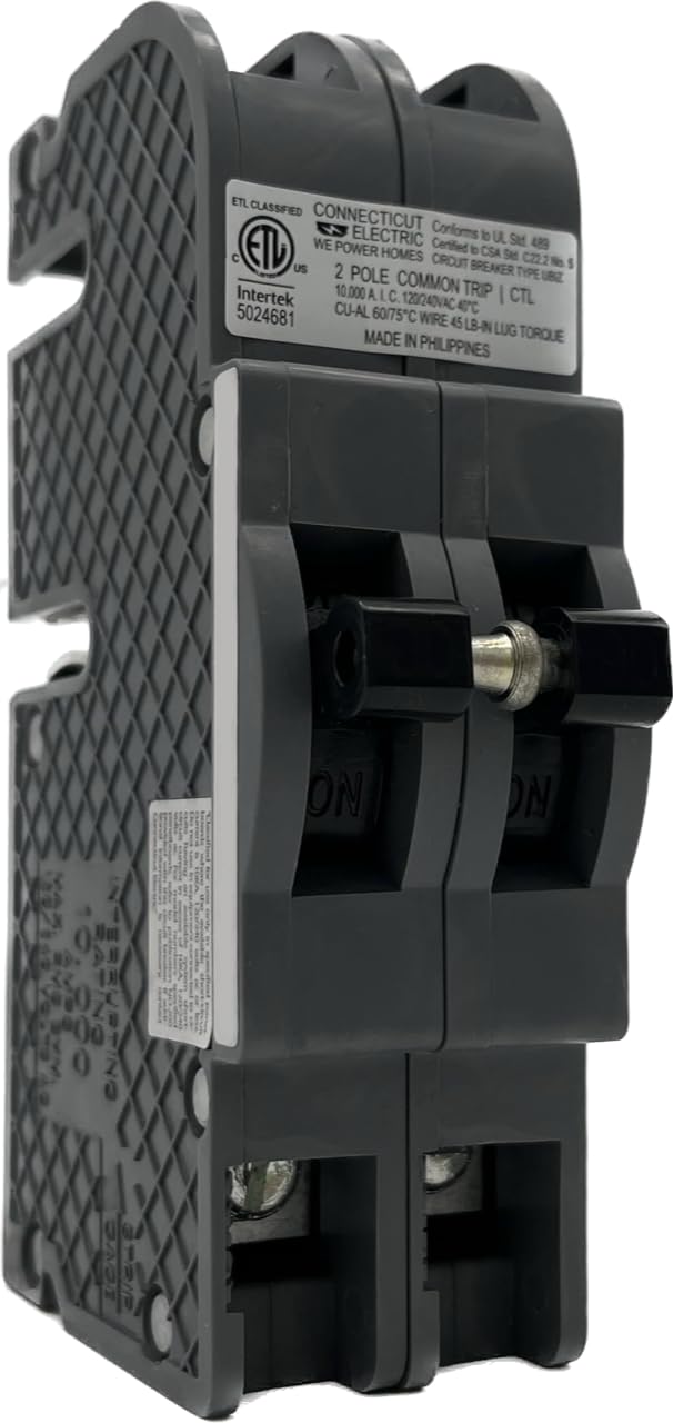 Connecticut Electric UBIZ240-1 - 40 Amp 1-1/2 in 2-Pole Zinsco QC40 Compatible Circuit Breaker, ETL Listed, Safe & Reliable Replacement