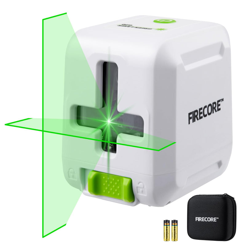 Laser Level, Firecore 82Ft Self Leveling Lazer Level, Green Cross Line leveler Tool with Brightness Adjustment, DIY Laser Level for Picture Hanging and Indoor Projects, Battery, Carry Pouch Included