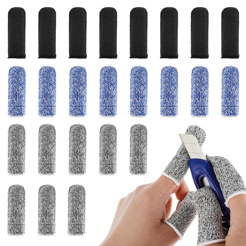 Ouligay 24Pcs Finger Cots Cut Resistant Finger Protectors Thumb Protector Finger Gloves Finger Sleeve Protectors for Garden, Kitchen, Work, Sculpture