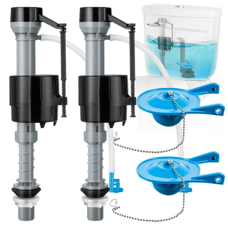 Saillong 2 Set Toilet Float Replacement Kit with 3 Inch Flapper, Universal Toilet Fill Valve Height Adjustabletoilet Tank Replacement Kit, Flush Valve Quiet and Easy to Install