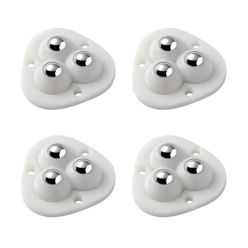 Self Adhesive Caster Wheels for Small Appliances, 360°Rotation Mini Caster Wheels for Furniture Storage Bins (4 PCS, White) Drcoevo 4 White 3 Ball Bearings