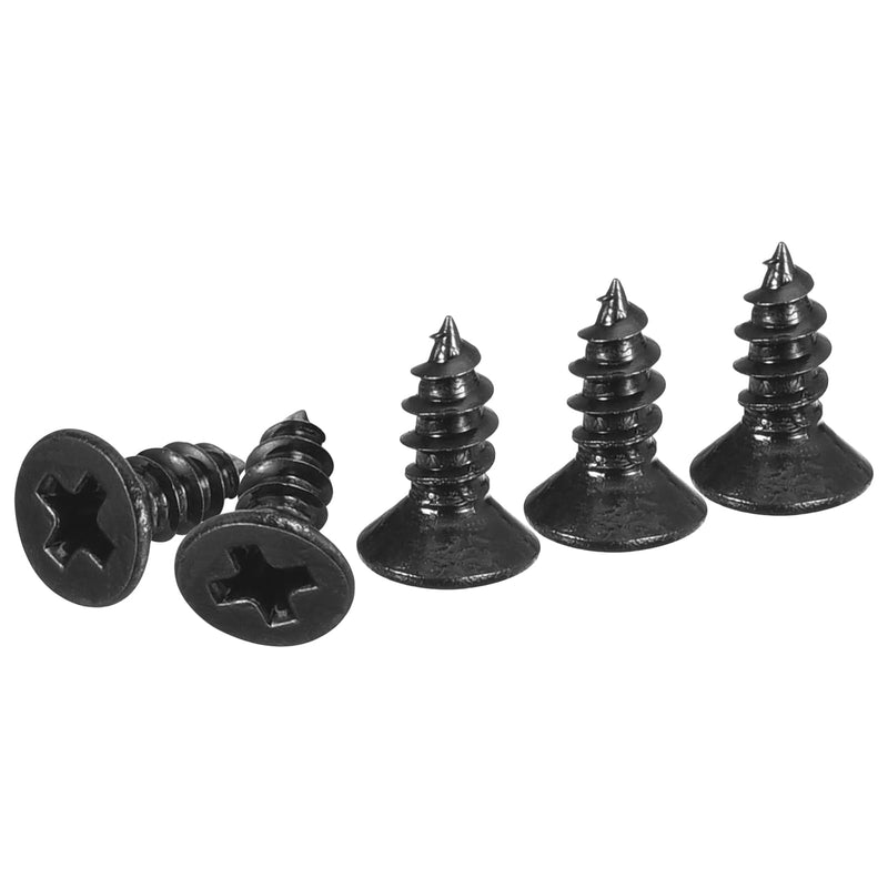 100Pcs #4x1/4" Flat Head Wood Screws, 304 Stainless Steel Phillips Self Tapping Screws - Good for Woodworking, Furniture - Black #4x1/4" 100