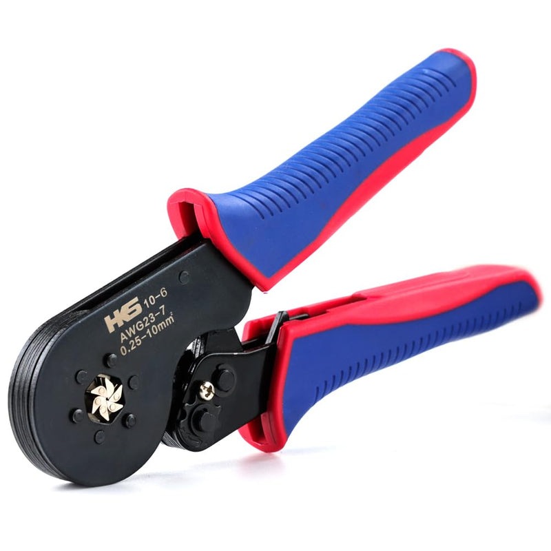 HKS Ferrule Crimping Tool AWG 23-7, Hexagonal Ratchet Self-Adjusting Crimper for End-Sleeve Terminals Crimper 10-6