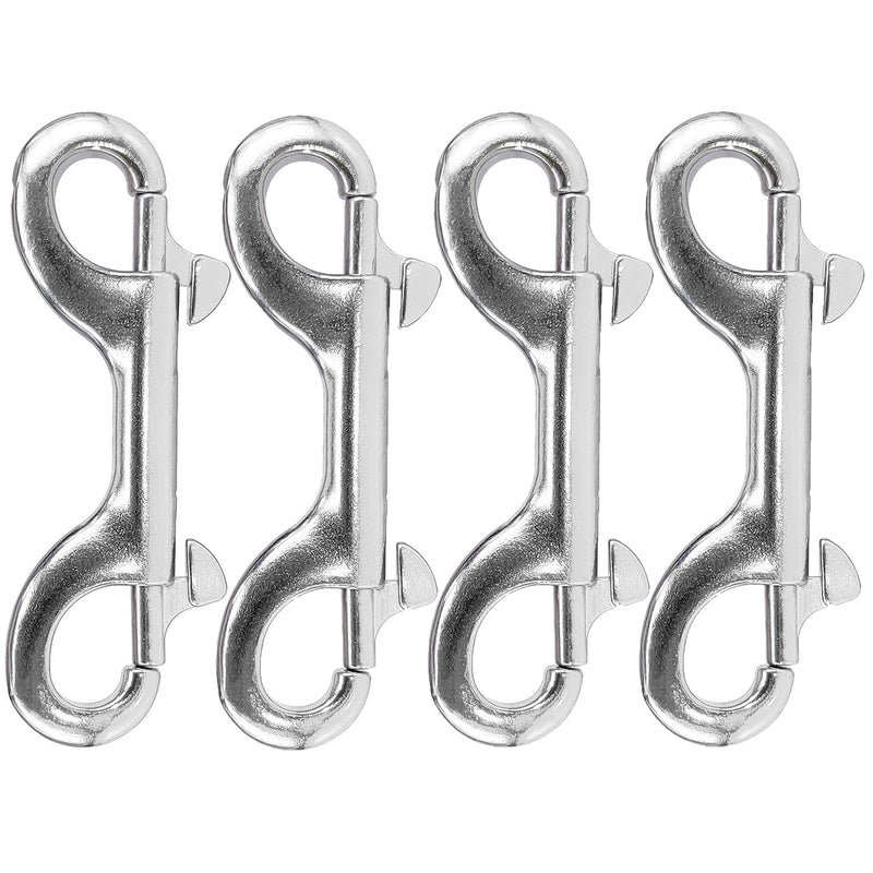 Atibin Ended Double Bolt Snaps Large Stainless Steel Bolt Snap Hooks Clips Trigger Snap Bolt Hook 3.9 inch 4Pcs