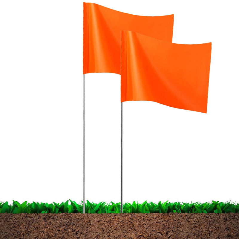 Orange Marking Flags,15x4x5 Inch Marker Flags, 20 Pack Lawn Flags, Boundary Flags Dog Training Flags for Yard Flags, Survey Flags, Landscape Flags, Sprinkler Flags, Stake Flags, Garden Flags Orange