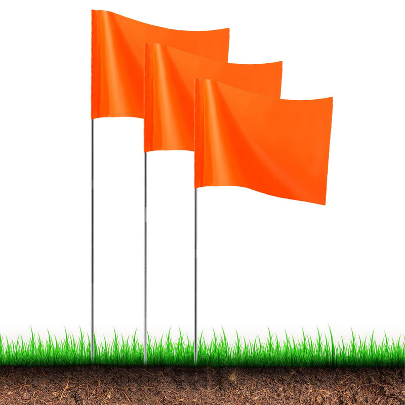 Orange Marking Flags, JIZHGRAD15x4x5 Inch Marker Flags, 30 Pack Lawn Flags, Boundary Flags Dog Training Flags for Yard Flags, Survey Flags, Landscape Flags, Sprinkler Flags, Stake Flags, Garden Flags Orange