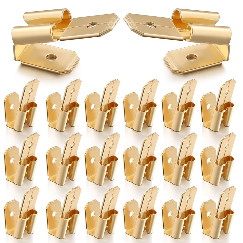 25 Pcs Piggyback Spade Connectors, 3 Way Adapter Dual Male to Single Female Brass Quick Disconnect Connectors Piggyback Terminals Crimp Terminals Assortment Kit, Unisulated 25