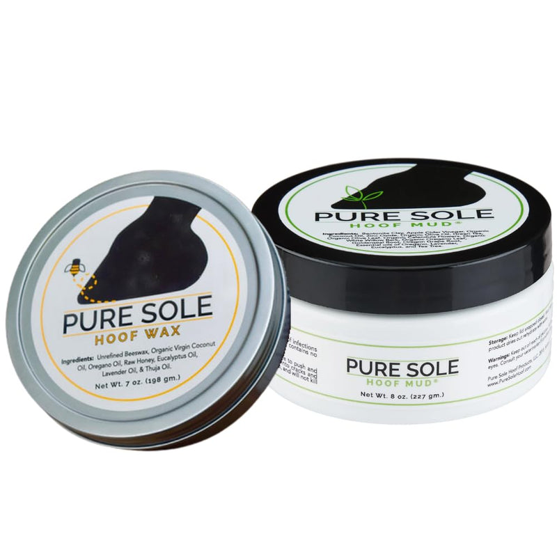 Thrush Treatment for Horses - Pure Sole Hoof Mud in 8 oz. Jar and 7 oz. Hoof Putty Wax Bundle - PawsPlanet Australia