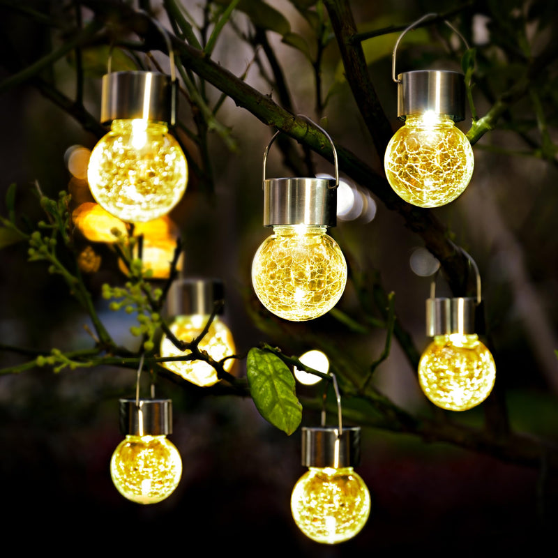 SOLPEX 12 Pack Hanging Solar Lights Outdoor,Solar Outdoor Lights Decorative, Solar Powered Waterproof Lights, Hanging Globe Solar Lights for Garden, Yard, Patio, Lawn, Flower Bed(Warm White) 12PACK Warm White