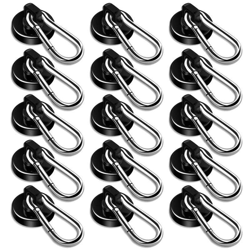 DIYMAG Black Magnetic Hooks,70LBS Strong Heavy Duty Neodymium Magnet Hooks ，Strong Magnetic Hooks for Hanging at Home, Office Locker, Workplace, Refrigerator, Cruise Ship or Travel, 15Pack 70LBS-15P