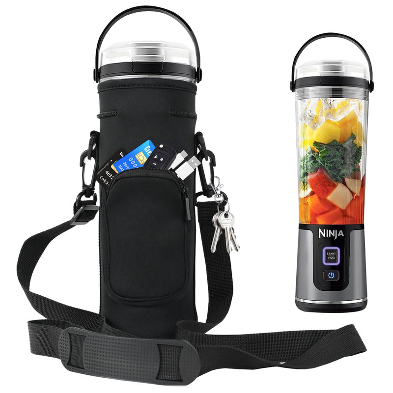 Storage Sleeve Bag for Ninja Blast Portable Blender with Shoulder Strap and Accessory Pocket Compatible with Ninja BC151NV/BC51NV/BC151BK/BC151CR/BC151EM/BC151PR/BC151WH Blast Portable Blender(Black) Black