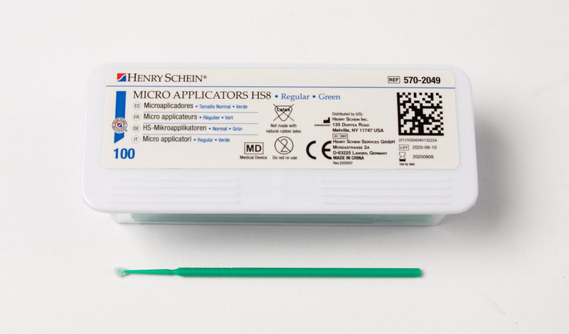 Bendable Micro Applicator, Fine Tip, Disposable, Bendable Neck for Precision Application - Latex-Free Microbrush Swabs for Dental, Medical, and Cosmetic Use - Green, Pack of 1