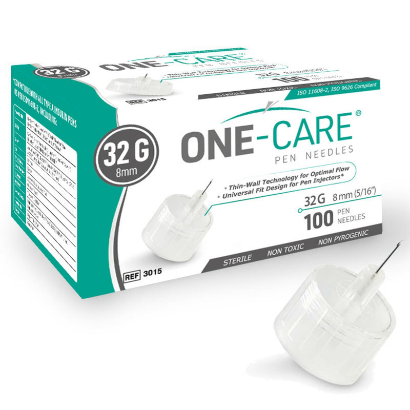 ONE-CARE Pen Tips 32G x 1/5’’ (6mm), Universal Fit, 100/bx