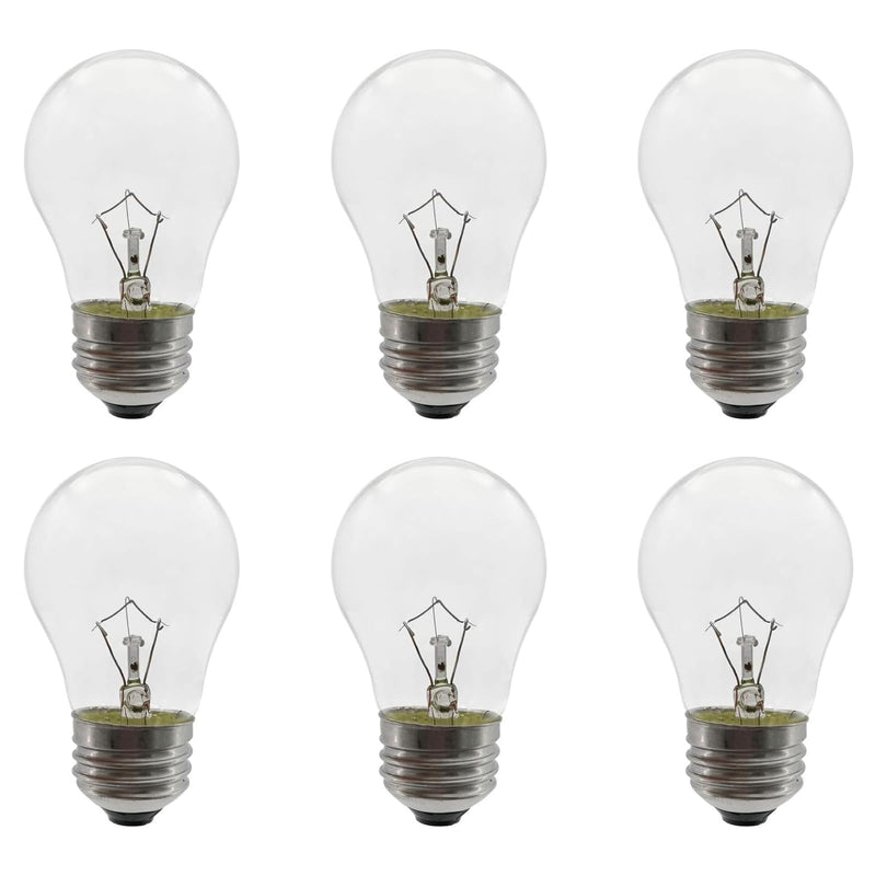 Appliance Oven Light Bulb A15 40 Watt Light Bulb,High Heat Incandescent Bulbs Resistant Appliance for Oven, Stove, Refrigerator, Microwave E26 Medium Base,6-Pack