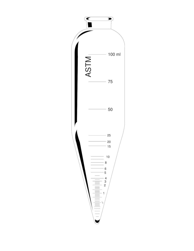 LABO Oil Centrifuge Tube - 6 Inch Short Cone 100ml