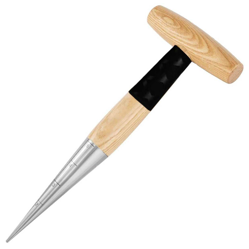Hand Dibber Bulb Planter Tool Dibber Gardening Hand Tools with 5 Inch Measurements Stainless Steel Sow Dibbler with Non-slip Handle Seed Planter Tool Seed Dispenser Hole Digger (Yellow) Yellow