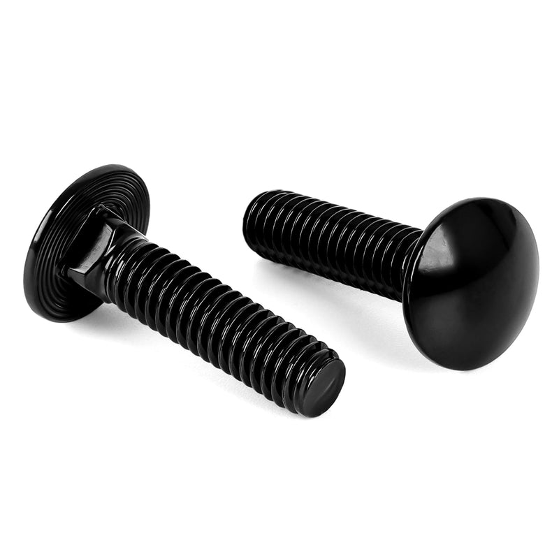 5/16-18 x 1-1/2" Carriage Bolts, Stainless Steel 18-8 (304), Round Head, Square Neck, Fully Threaded, Black Finish, 20 PCS 5/16-18 x 1-1/2"