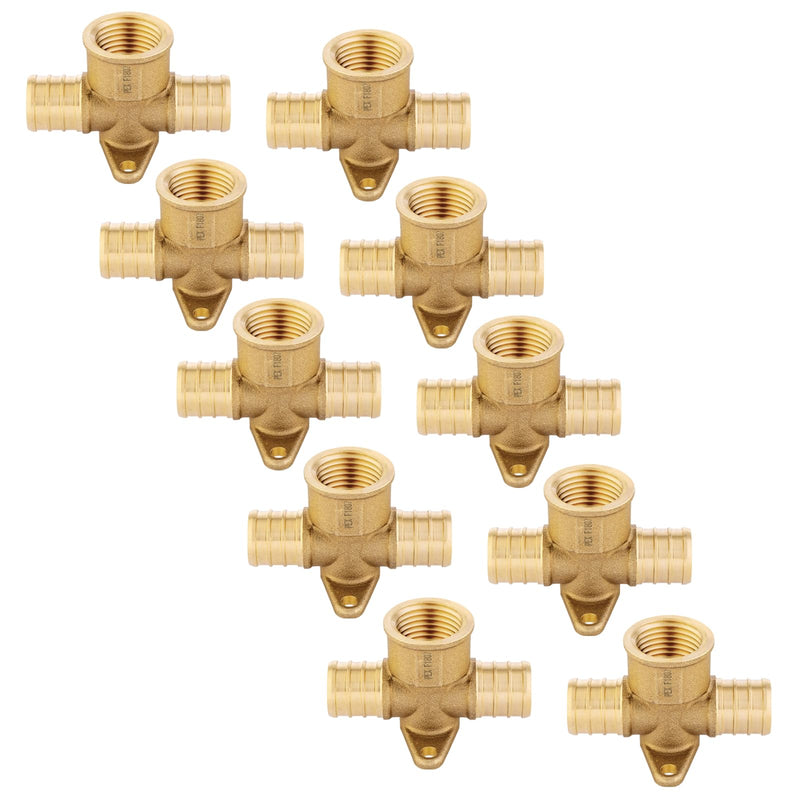 10PC HeSun 3/4"PEX x 3/4"PEX x 1/2"Female NPT Drop Ear Tee(PEX1807175-10) 3/4" X 3/4" X 1/2" 10 PACK