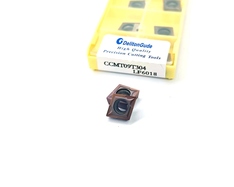 10pcs CCMT09T304 CNC Lathe Indexable Solid Carbide Milling Turning Insert for The Finishing of Steel and Other Metal (CCMT09T304 LF6018) CCMT09T304 LF6018