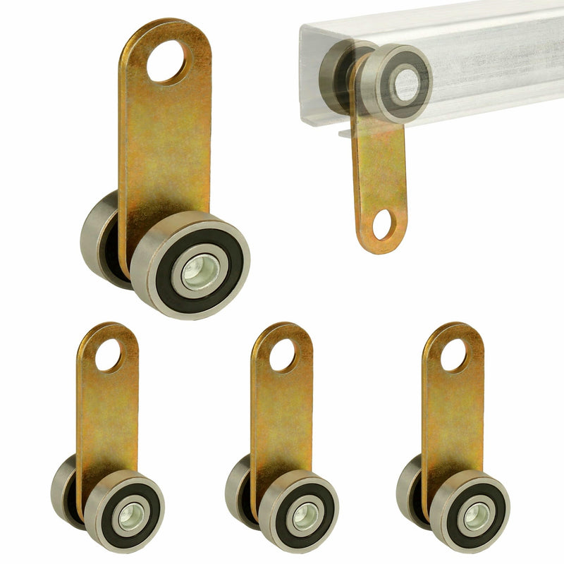 BiJun 2 Wheel Trolley Assembly Roller,Unistrut Rollers Two Bearing Trolley Assembly for Use with 1-5/8" Wide and All1-5/8 Ortaller Strut Channel 4pc