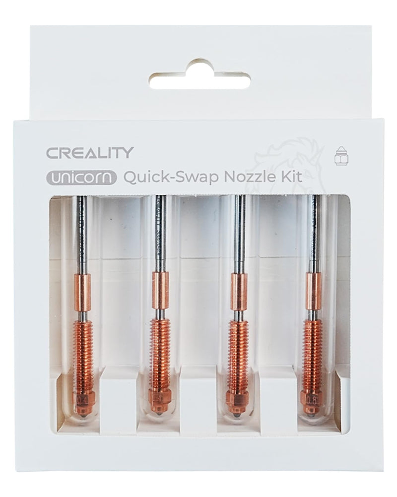 Creality Official K1C Nozzles 4 PCS, Unicorn Quick-Swap Nozzle Kit,High Speed Tri-Metal Steel-Tipped Copper and Titanium Alloy Heatbreak Nozzle Kit Suitable for Creality K1C,Ender 3 V3,V3 Plus Models 4PCS-0.4 0.6 0.8