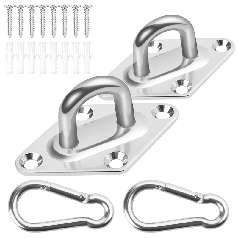 Heavy Duty Hammock Hanging kit - 1000 lb Capacity Swing Hooks, Ceiling Hooks for Wall/Ceiling Mount, Indoor & Outdoor - Stainless Steel (Medium) Medium