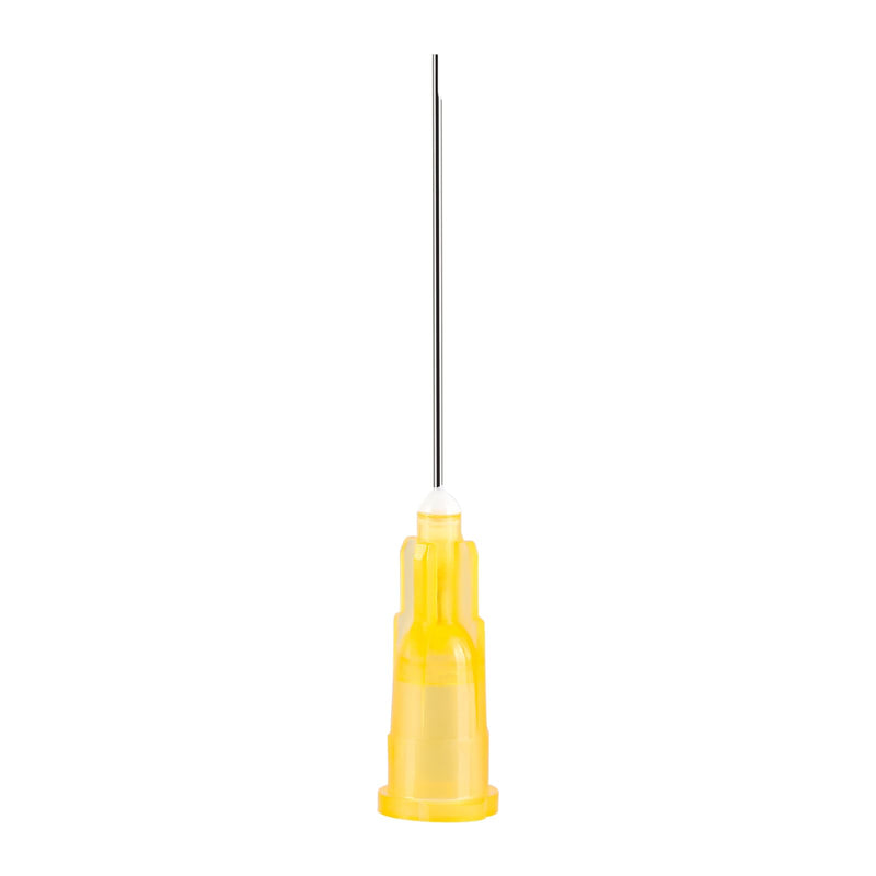JMU 100pcs Dental Irrigation Needle Tips, 25G Blunt Dispensing Needle Tips Endodontic Irrigarion Needles, Luer Lock Design, Orange 100