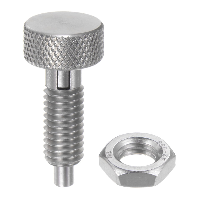 HARFINGTON Spring Plunger with Knurled Handle M8x1.25 Pin Dia.4mm Retractable Release Pins Stainless Steel Non-Locking Retractable Index Plunger for Industrial Equipment Location Pin
