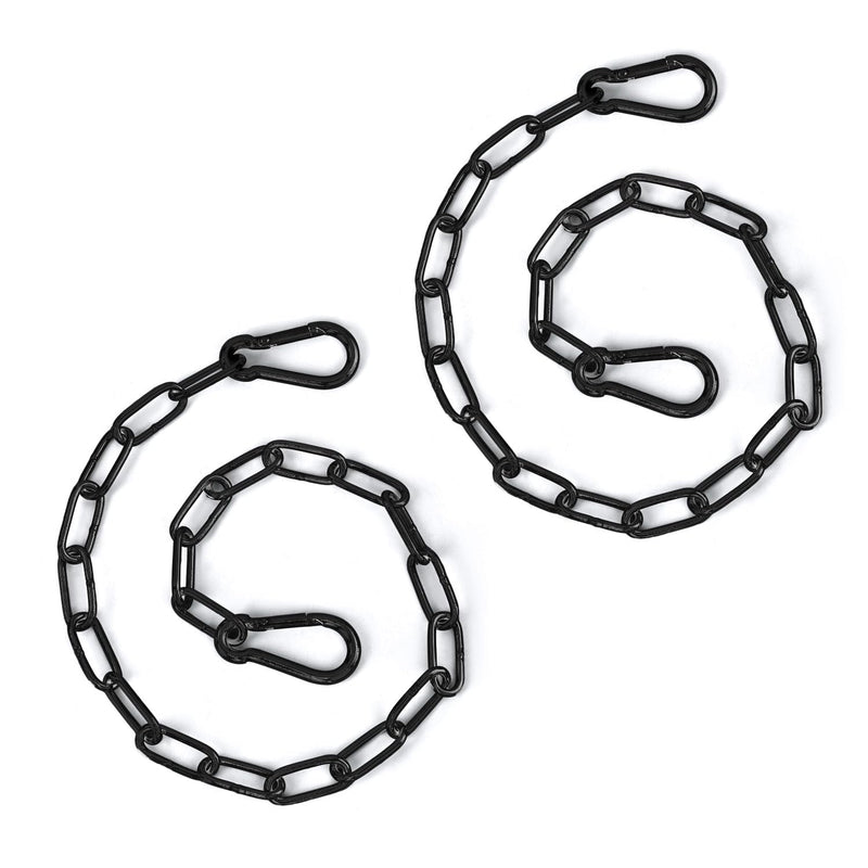 2pcs Gate Chain Lock, 20 Inch Stainless Steel Gate Link Chain Lock with Both-Ended Carabiners Chain Link Gate Latches for Outdoor Fences, Pet Cages, Horse Goat Cow Corral Supplies (Black) Black