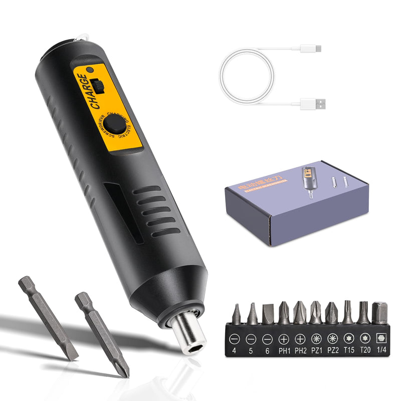 Small Cordless Screwdriver,Battery Operated,Rechargeable, Can Rotate Clockwise Or Counterclockwise,With A Button Control And Ultra Long Battery Life,10 Bits&2 Extended Bits, Magnetic Hex Chuck