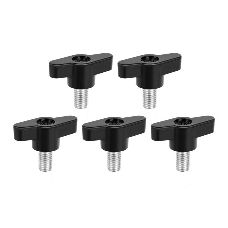 M8 x 20mm Z Type Handle Thumb Screws Plastic Head Mechanical Handle Bolts T-Shaped Wing Adjustable Knobs Carbon Steel, 5 PCS M8 x 20mm