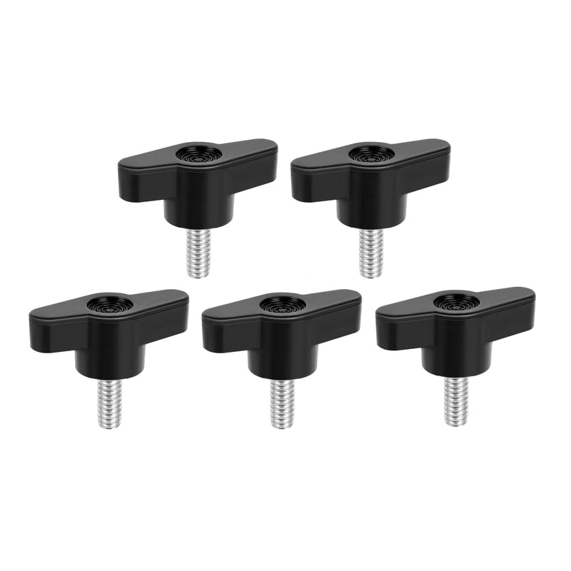M6 x 15mm Z Type Handle Thumb Screws Plastic Head Mechanical Handle Bolts T-Shaped Wing Adjustable Knobs Carbon Steel, 5 PCS M6 x 15mm