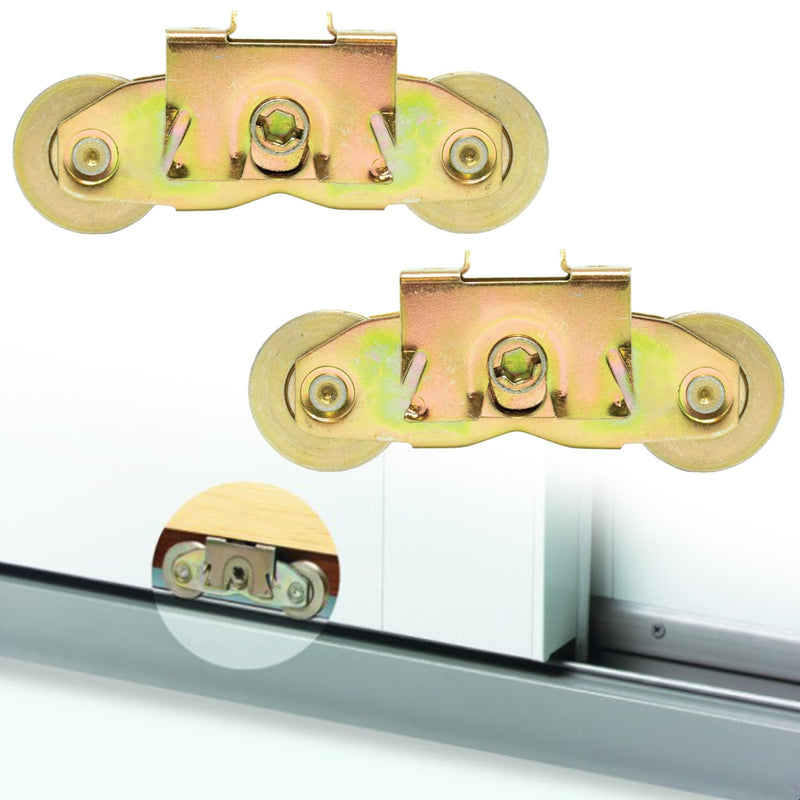 2 Pack Gliding Patio Door Tandem Roller Assembly Fits for Andersen P/N #1997061 (1982 to P) & Replaces #1273704 (1964 to 1982), 1-1/4" Steel Ball Bearing, Side Adjustable