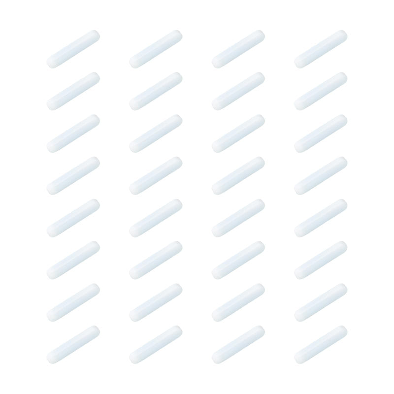 MECCANIXITY Magnetic Stirrer Mixer Stir Bar Rod 30mm/1.18" Cylinder Shape PTFE Coating Magnet White for Laboratory 32Pcs
