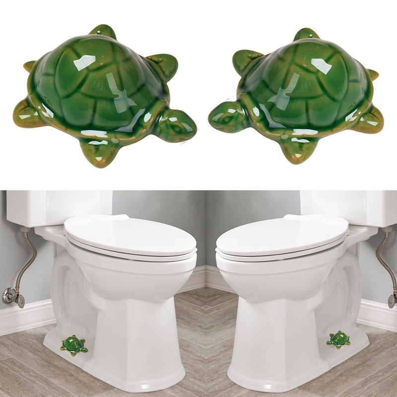 Toilet Bolt Caps, Decorative Toilet Bolt Covers, Ceramic Cute Frog Covers Toilet Bolts Bathroom Decor Easy installation Set of 2 (2pcs Green turtle) 2pcs Green turtle