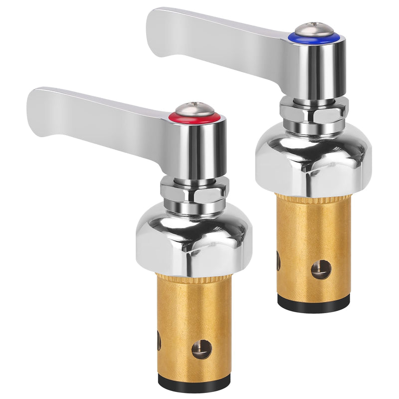 Hot and Cold Side Handle Stem Assembly, Brass Spindle Assembly Replacement Fit for All T&S Faucet Valve (Replace 002713-40 002714-40)