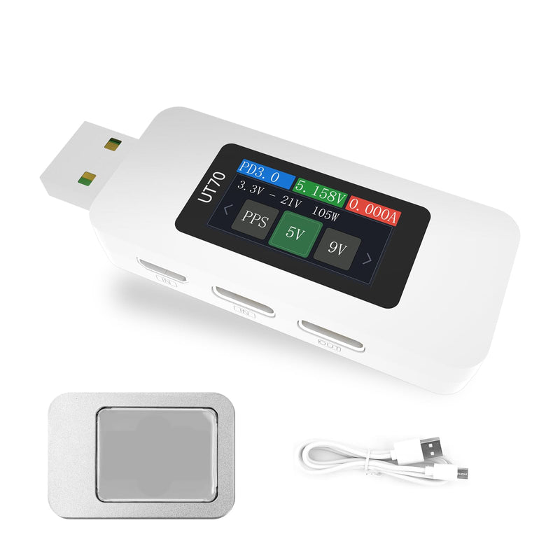 UT70 USB Tester 0-28V 7A USB Digital Voltage Current Power Tester Multimeter, Fast Charge Detection Trigger Capacity Ripple Measurement, PD2.0/PD3.0,QC2.0/QC3.0 ALIENTEK (UT70 USB Tester) UT70 USB Tester