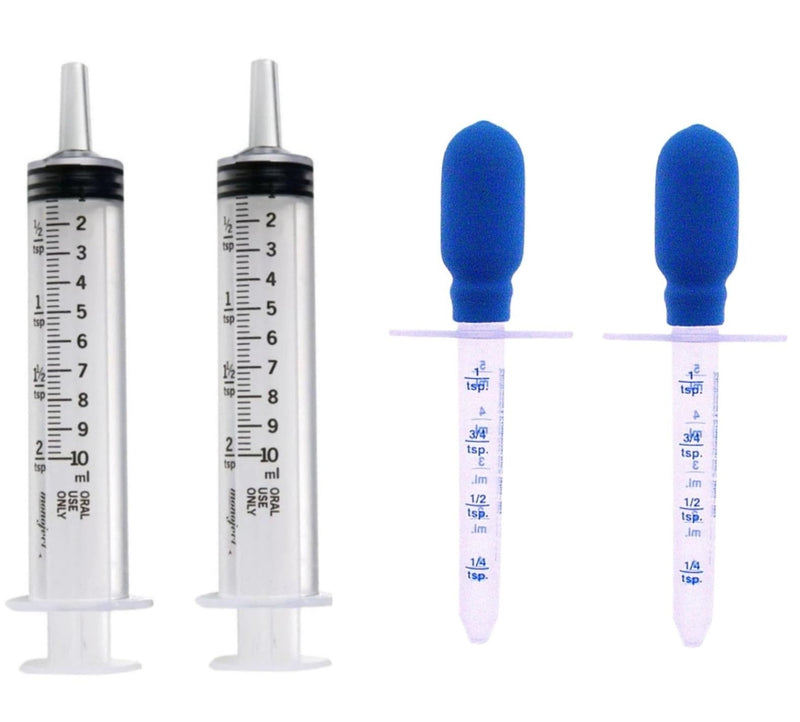 Graduated Oral Syringe 10 ml & Medicine Dropper 5 ml for Infants, Toddlers and Administer Food & Medicine to Your Small Pets