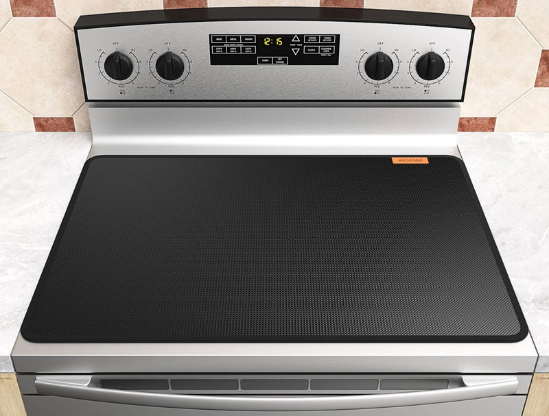 Fireproof Stove Cover, 28.5×20 Inches Electric Stove Top Cover, Heat Resistant GlassTop Stove Cover Protector, Kitchen Flat Stove Top Covers for Electric Stove Black