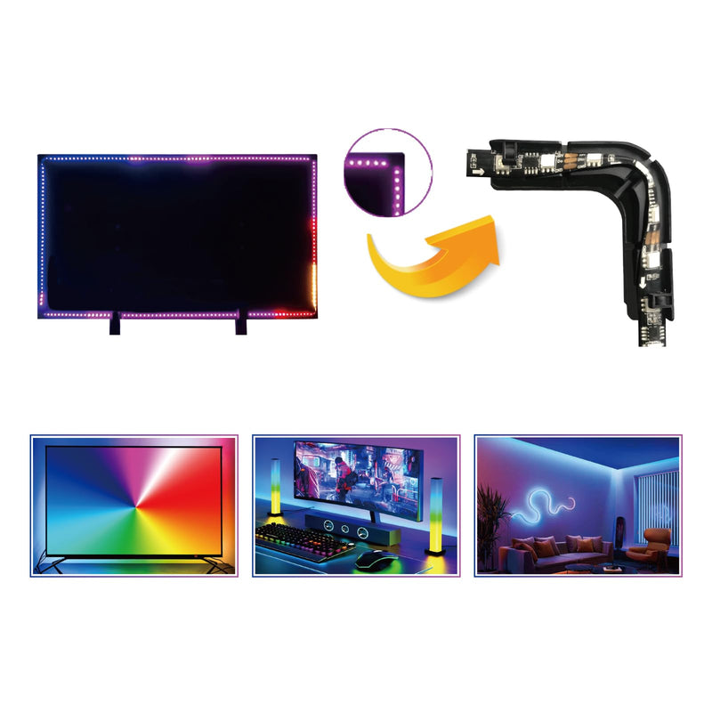 LED Light Strip Corner Connection Holder Replacement LED Light Strip Connectors LED Strip Mounting Clips Gapless Connectors for 8mm-12mm LED Strip Lights CH1
