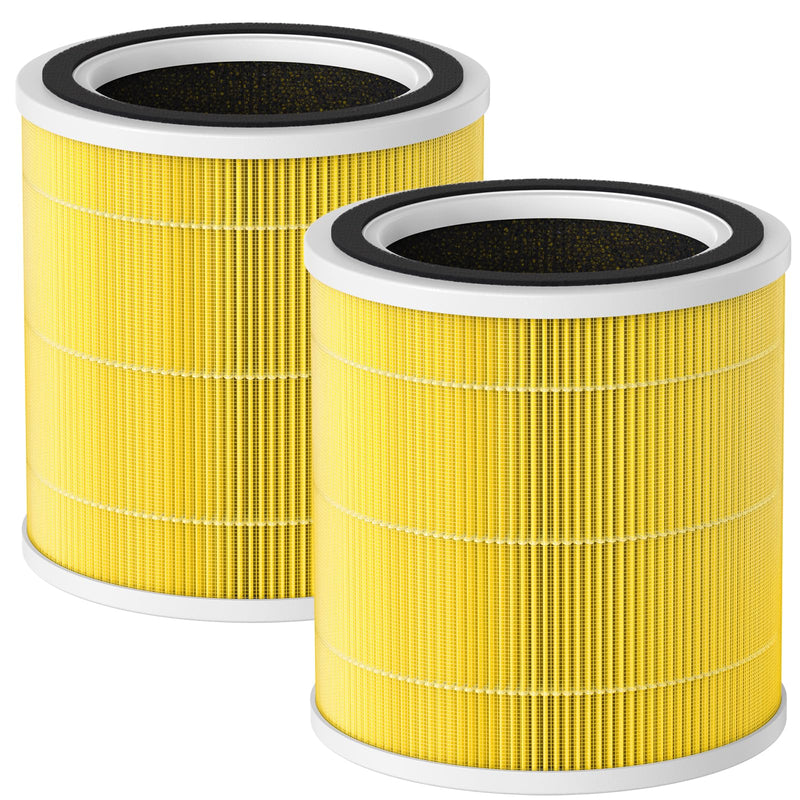 2 Pack AC400 Air Filter Replacement for Purivortex AC400 Air Purifier, H13 Pet Care Filter Replacement, Yellow Yellow, 2 Pack